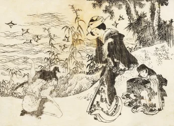 Eine Braut ist mit ihrer Magd unterwegs